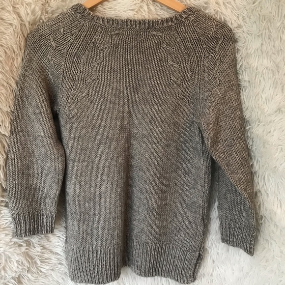 ANN Taylor wool blend knitted pullover sweater.  Grey. Size small. - Picture 2 of 7